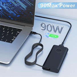 90W USBC Laptop Charger for Dell Laptop Charger, fit for Dell XPS 13 9365 9360 9370, Precision 3540 3560 3561, Latitude 3400,3500,5289,5300 2in1,5400,7300,7420,7390 AC Type C Power Adapter