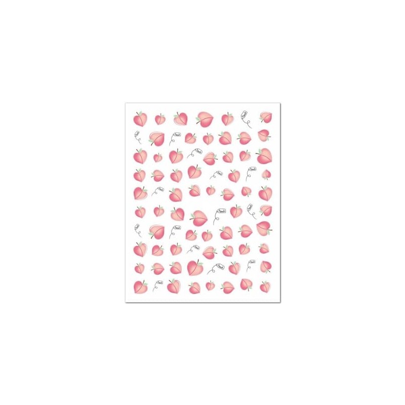 Generic Peach Nail Sticker Strawberry Grape Cherry Pear Daisy Fruit