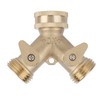 Garden Hose Splitter 2Way AllBrass Heavy Duty Simple Operation Outlet
