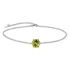 Suplight 925 Sterling Silver Ankle Bracelets for Women Crystal Pridot