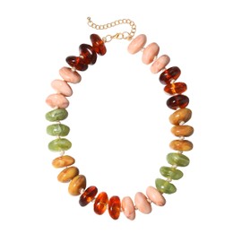 zocare Chunky Resin Statement Necklace for Women,Colorful Beaded Necklace