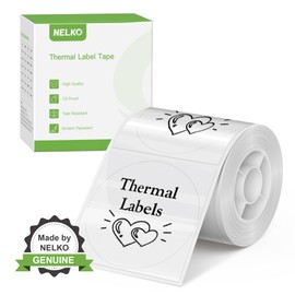 Thermal Labels for Nelko PM220 Label Maker, 2 inch (50mm) Round Thermal Label, Waterproof, Multi-Purpose Label Tape, 1 Roll of 150 Self-Adhesive Thermal Paper (Transparent), TP50x50x150