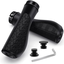 YERUUE Bicycle Grips Handlebar Grips Ergonomic Grips Bicycle Handlebar MTB Bicycle Grips for 22 mm Bicycle Mountain Bike Quick Assembly (Black)