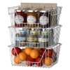 Slideep Large Stackable Storage Baskets Cabinet Organizer Sturdy Metal Wire