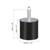 sourcing map M8 Thread Rubber Mounts,Vibration Isolators,Cylindrical Shock Absorber with