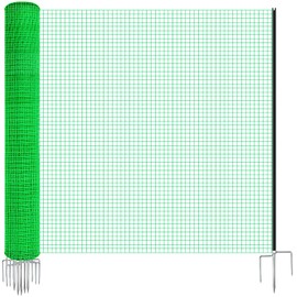 Temporary Fence with Posts, 36" x 50' Plastic Garden Fence Animal Barrier with Metal Stake Windbreak Rope, Portable Temporary Fencing for Dogs Outdoors Backyard Animal Protect