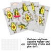 18pcs Green Glitter Cute Avocado Dessert Cupcake Topper Pick for
