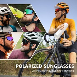 FURISHQI Polarized Sports Sunglasses for Men UV400 Protection Running Mountain Bike Sun Glasses Big Frame Goggles-1PCS