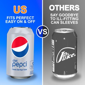 BeerSkin Skywin Silicone Can Sleeve (2-Pack) – 12oz (355ml) Drink Disguise Cover – Hides Beer Cans as Diet Soda