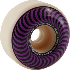 58mm Spitfire Wheels Formula Four Classic Swirl White w/Purple Skateboard Wheels - 99a with Viper Strike Skateboard Bearings 8mm Precision ABEC 7 Skateboard Bearings - Bundle of 2 Items