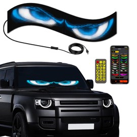 Programmable LED Sign for Car -14''x4'' Flexible USB 5V Digital Sign [Upgraded 20x64 LED beads], APP Control Scrolling LED Display with Pre-made Animations, DIY Graffiti for Store Car Bar