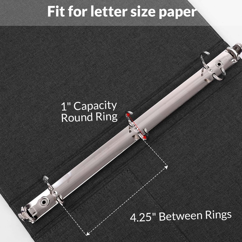 SKYDUE Clipboard Binder with Dividers,1 Inch 3 Ring Binder with