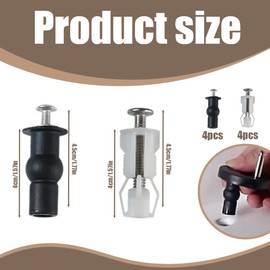 SGERUFZ Toilet Seat Fixing Toilet Seat Fixing Toilet Seat Lid Screws for Toilet Top Mounting Hinge Accessories Pack of 8