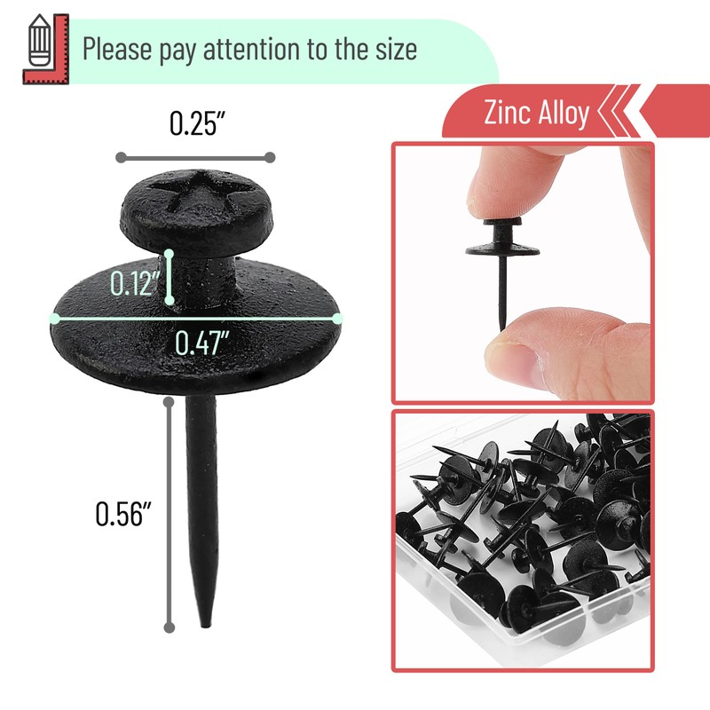 Mr. Pen- Double Headed Picture Hanging Nails, 100 pcs, Double
