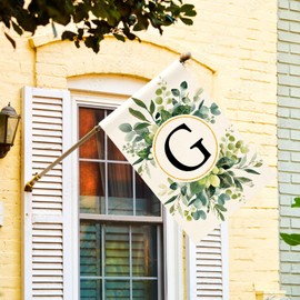 AVOIN colorlife Monogram Letter G Floral Garden Flag 12x18 Inch Double Sided Outside, Family Last Name Initial Yard Outdoor Decoration