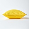 HOMESCAPES - 100% Cotton Plain Yellow Cushion Cover - 30