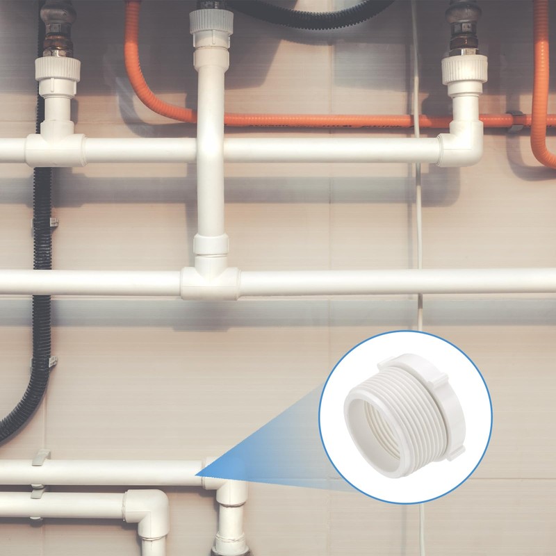 sourcing map 5 Pcs PVC Reducer Bushing G1-1/2 Male Thread