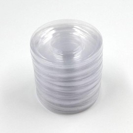 50 Pieces Clear Round Lash Tray Holder Plastic False Eyelash Tray Circle for False Eyelash Storage Case Packaging Box Cosmetic Container