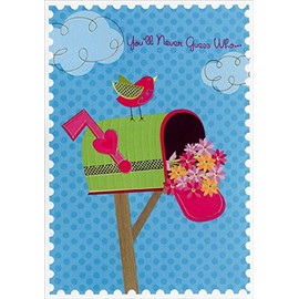 Red Bird on Green Mailbox: Secret Pal - Designer Greetings Mother's Day Card