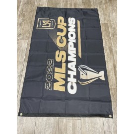 LAFC 2022 Champions Flag Banner 3x5 ft  Football Club Soccer MLS Flag Black Gold