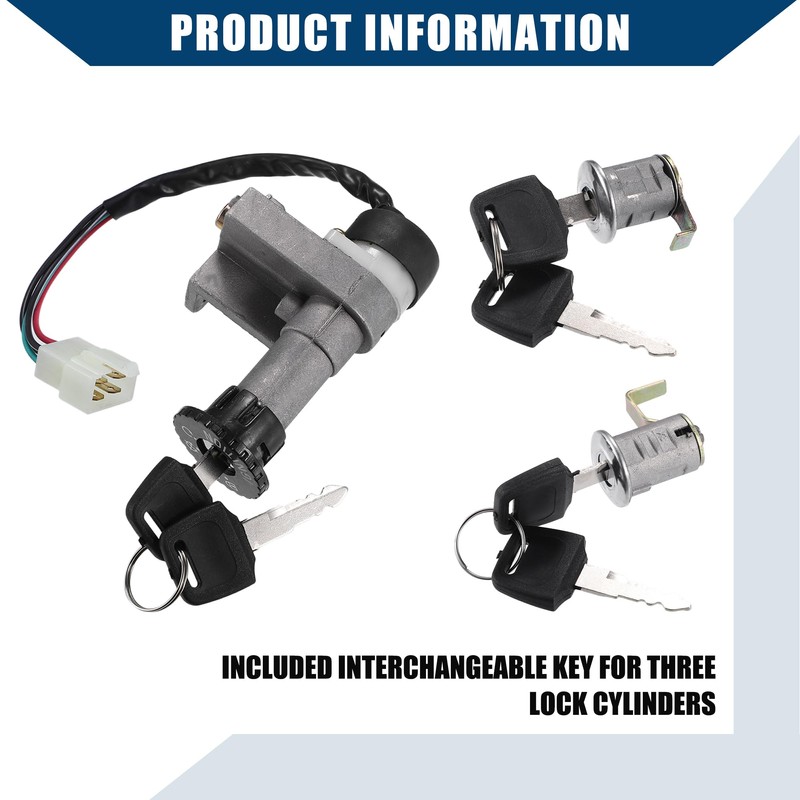Hihaha Ignition Switch Lock Cylinder Panel Lock Cushion Lock w/Key