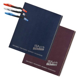 2 Left-Handed College Ruled Notebooks With Lefty's Logo Plus 3 Left-Handed Visio Pens, Assorted Colors