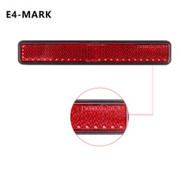 Cretassion 2 Stück Motorrad Fahrrad Reflektor E4-Geprüft, Rechteckiger Reflektor Rückstrahler Katzenauge hinten Selbstklebend Rückstrahler Rot