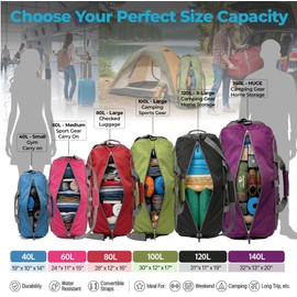 Bago Medium Duffle Bag for Travel Women & Men. Durable Lightweight Foldable Travel Duffel Bags For Traveling Women. 60L Duffle Bags For Overnight Bag With Shoe Compartment Collapsible Weekender duffel