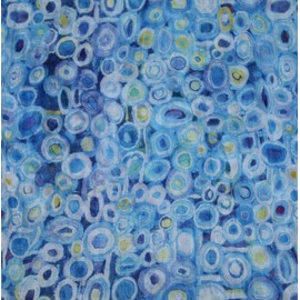 beybey® Trance Edition Women's Silk Loop Scarf in Beautiful Colours - a Silk Scarf to Fall in Love with, Art blue