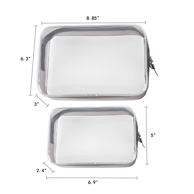 Buminee Clear Travel Bags for Toiletries, Lightweight Toiletry Bag, 2