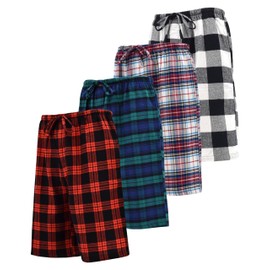Andrew Scott Men's Cotton Flannel Soft Woven Lounge PJ Shorts | Drawstring & Pockets | Multi Packs