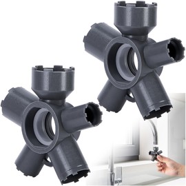 Nkiy Quen 2 Pcs ABS 10 in 1 Faucet Aerators Removal Tool,Universal Faucet Key Aerator Remover Fits M16.5 M18.5 M21.5 M22 M24 M28,Aerators Removal Tool for Hidden Threaded Aerator and Housed Aerators