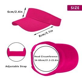 1 Piece of Rose Red Sun Visor Hat Adjustable Sport Visors for Women and Men (One Size)