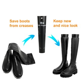 Cosmos 6 Pcs (3 Pairs) Boot Shaper Form Inserts Tall Boots Support, Keep Boots Straight, Reusable Flexible Plastic Sheet Boot Support Inserts Boots Stand - 10 Inch, 12 Inch, 14 Inch Tall