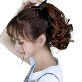 Ponytail Curl Point Wig, Length 9.8 inches (25 cm), 13.8 inches (35 cm), 17.7 inches (45 cm), 21.7 inches (55 cm), 4 Colors, Extension, Cosplay Hair Wig, Angel's Closet, Natural Black, 9.8 inches (25