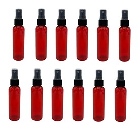 2 oz Red Cosmo Plastic Spray Bottles -12 Pack Empty Spray Bottle Refillable - BPA Free - Essential Oils - Aromatherapy | Fine Mist Sprayers with Dust Caps - Made in the USA - by Natural Farms