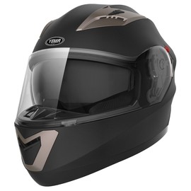 Motorcycle Full Face Helmet DOT Approved - YEMA Helmet YM-829 Motorbike Moped Street Bike Racing Casco Moto Helmet with Sun Visor for Adult,Youth Men and Women - Matte Black,L