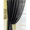 F-CHU Black Lace Curtains 72 drop Pair Voile Net Curtains