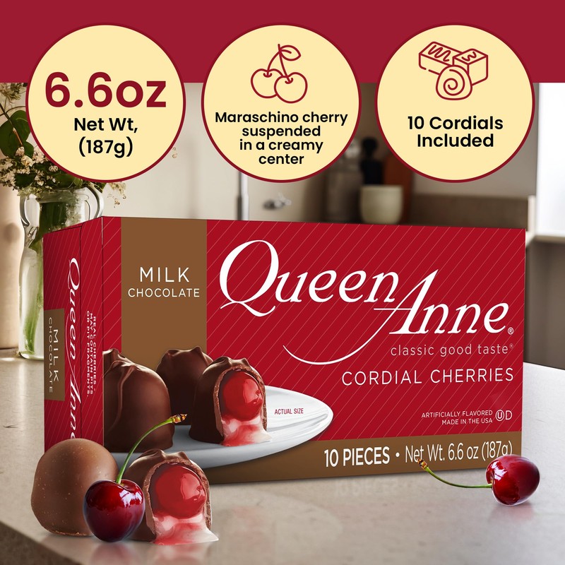 Queen Anne Milk Chocolate Covered Cordial Cherries | 6.6 oz