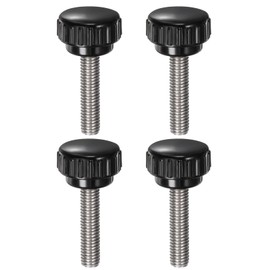 QUARKZMAN Pack of 4 Thumb Screws with Thread M8 x 35 mm x 25 mm Round Head Screw Stainless Steel 304 Round Handle Bolt Clamping Buttons 25 mm Hand Buttons Thumb Screws Tension Screw for Industrial