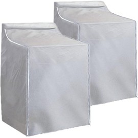 MLTYCZY 2 Pack Outside Washer and Dryer Covers, Heavy-Duty Waterproof Dustproof & Sun-Proof Washing Machine Cover with Easy Zipper Design, Universal Fit for Most Front-Load Machines W29”D28”H43”Silver
