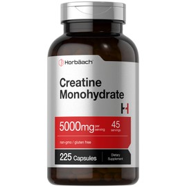 Horbäach Creatine Monohydrate | 5g | 225 Capsules | Non-GMO, Gluten Free Supplement