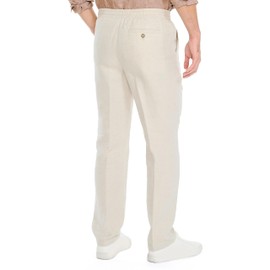 Nautica Classic Fit Linen Drawstring Pant, Wheat Flax, X-Large