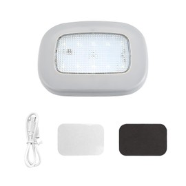 Suvnie Magnetic Dome Light for Car Roof, USB Rechargeable 10LEDs Wireless Dome Light for RV, Universal Interior Car Accessories (Gray)