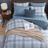MaiRêve Plaid Full Comforter Sets, Light Blue Grid Farmhouse Bedding