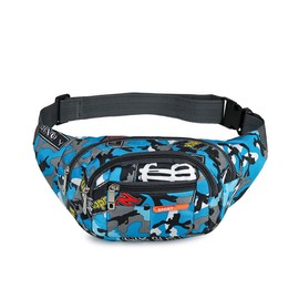 Bum Bag Camo,Waist Bag Bumbags Camouflage Belt Bag Waist Bags Fanny Pack Fabric Nylon Money Belt for Men Boys Running Hiking Travel Sports Blue