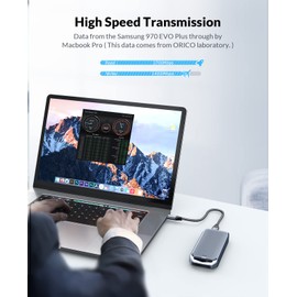 ORICO - Carcasa M.2 para NVMe SSD, USB4.0 de 40 Gbps tipo C a M Key B+M Key 2280 Carcasa externa SSD de aluminio compatible con Thunderbolt 3/4 USB3.2/3.1/3.0/Type-C-M2V01