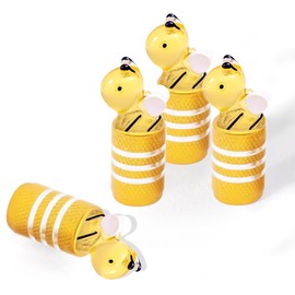 4Pack Bee Tire Valve Stem Caps Bee Car Accessories Aluminum Alloy Rust-Proof Universal Dust Covers Tire Air Cap for Car,SUV,Bike,Motorcycle,Interesting Practical Tire Decor,Bees Gifts Decor