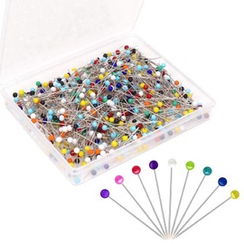 Sewing Pins, 600 Pack Dressmaking Pins, Coloured Heads Quilting Pins Fabric Pins Dress Making Pins with Heads for Dressmaking, Quilting, Crafts