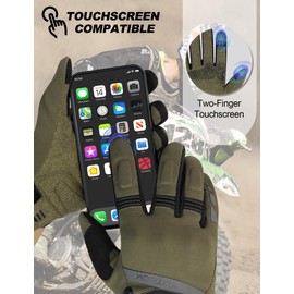 KUTOOK Motorcycle Biker Gloves Men Women MTB Mountain Bike Riding Cycling Gloves Black Airsoft Racing Dirtbike Hard Knuckle Motocross Gloves Touchscreen Guantes De Moto para Hombre Khaki M